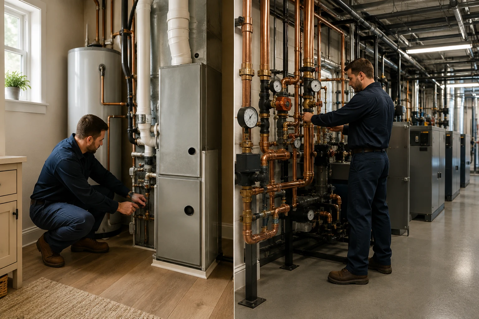 L&A professionals serving residential and commercial plumbing and HVAC systems